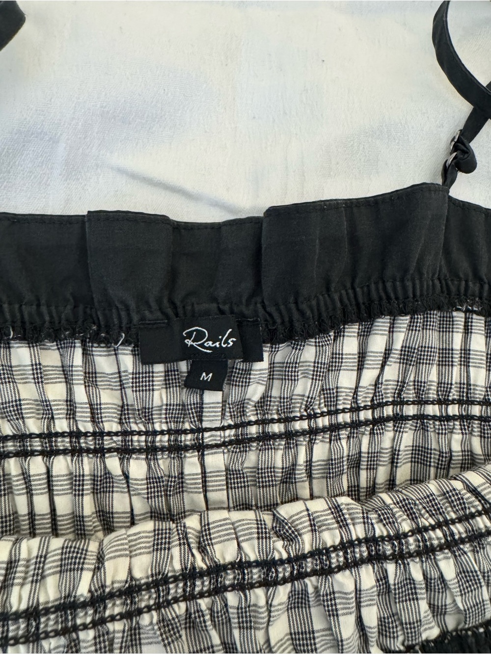 Rails Black and White Gingham Midi Dress - Picture 10 of 11